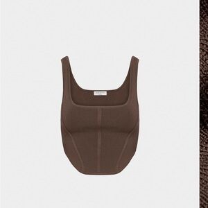 Babaton Pink Sculpt Knit Bustier Tank